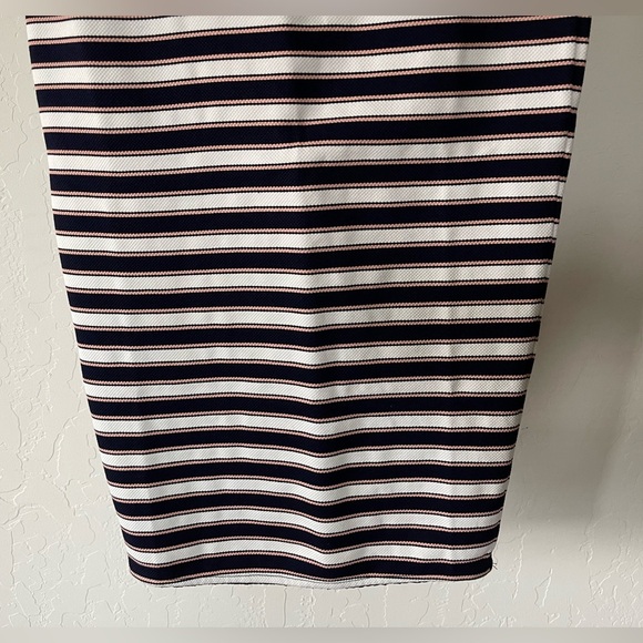 Lovers + Friends, Reformation Bodycon Pencil Striped Skirt,Navy & Pastel—XS••• - Picture 6 of 16